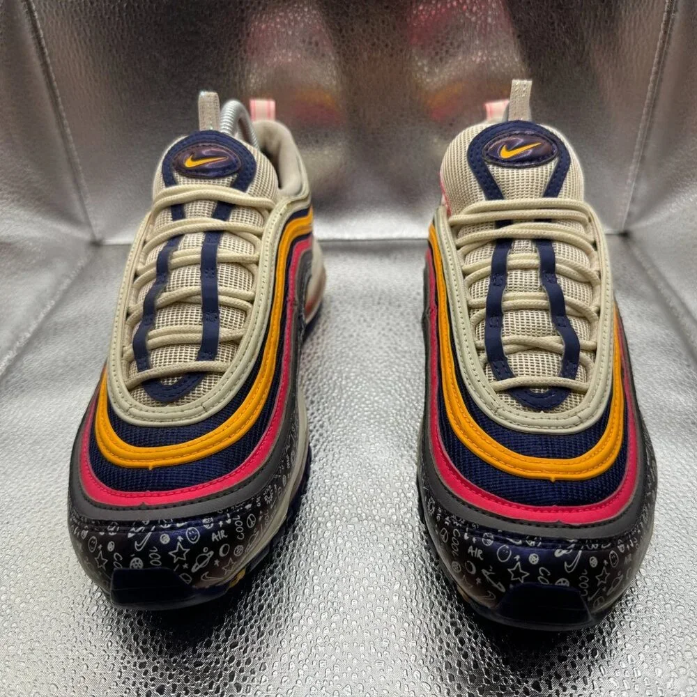 Size 7Y Nike Air Max 97‎ GS Multicolor Kids Lace Up Sneaker Shoes C19929-500